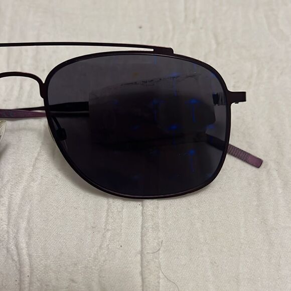Tomas Maier Rubber Blinders Palm Tree Printed Mirrored Aviator Sunglasses $540 - Picture 8 of 12